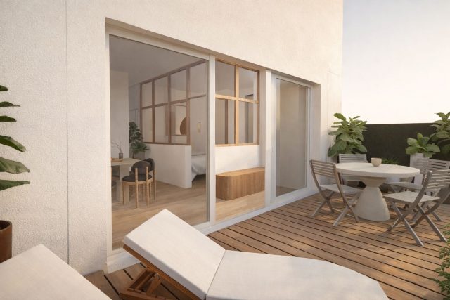 Rez-de-jardin 79m2 – 2 chambres – Terrasse – 75018