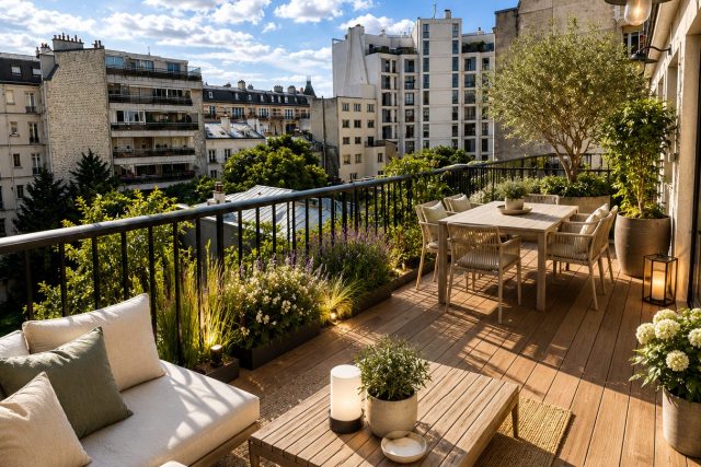 Dernier étage – 90m2 – 3 chambres – Terrasse – 75016